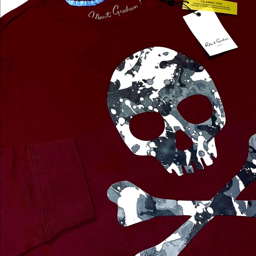 Robert Graham Knockout Burgundy long sleeve. Classic fit.